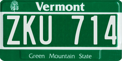 VT license plate ZKU714