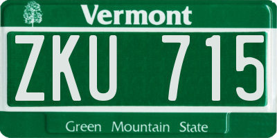 VT license plate ZKU715