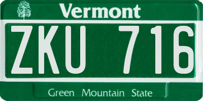 VT license plate ZKU716