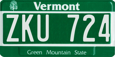 VT license plate ZKU724