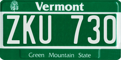 VT license plate ZKU730
