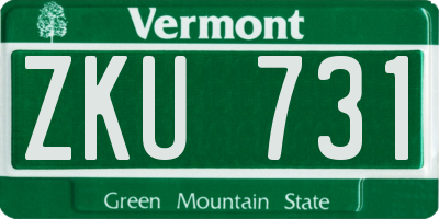 VT license plate ZKU731