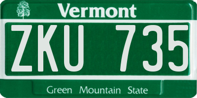 VT license plate ZKU735