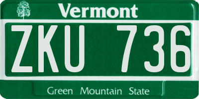 VT license plate ZKU736