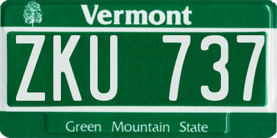 VT license plate ZKU737