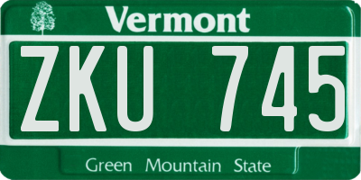VT license plate ZKU745