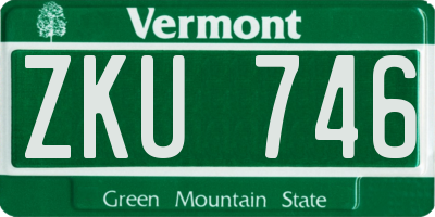 VT license plate ZKU746