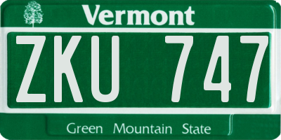 VT license plate ZKU747