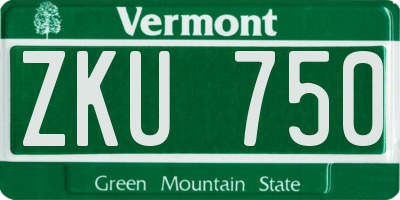 VT license plate ZKU750