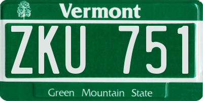 VT license plate ZKU751
