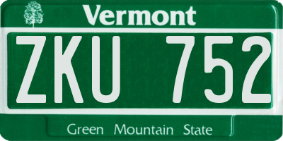 VT license plate ZKU752
