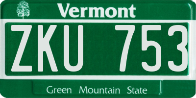 VT license plate ZKU753