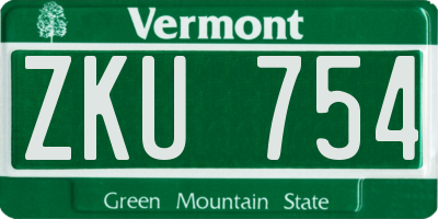 VT license plate ZKU754