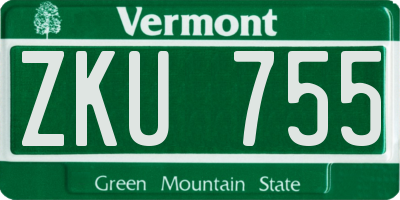 VT license plate ZKU755