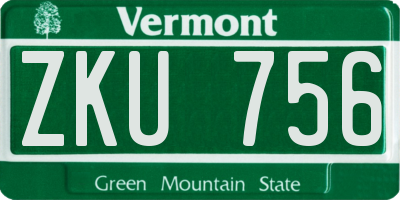 VT license plate ZKU756