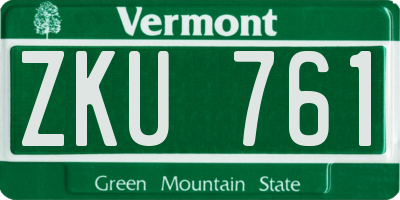 VT license plate ZKU761