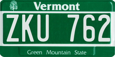 VT license plate ZKU762
