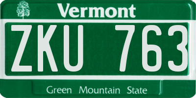 VT license plate ZKU763