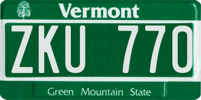 VT license plate ZKU770