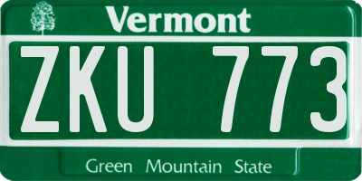 VT license plate ZKU773