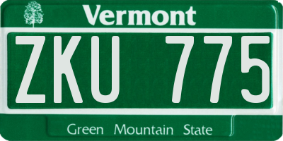 VT license plate ZKU775