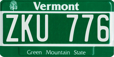 VT license plate ZKU776