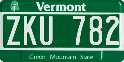VT license plate ZKU782