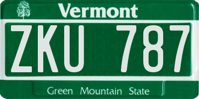 VT license plate ZKU787