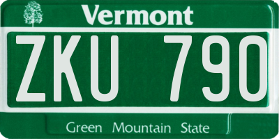 VT license plate ZKU790