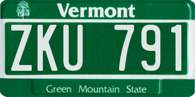 VT license plate ZKU791