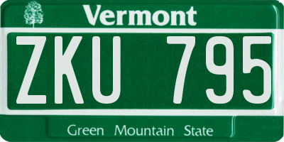 VT license plate ZKU795