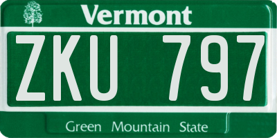 VT license plate ZKU797