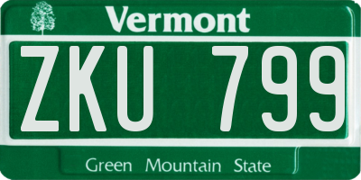 VT license plate ZKU799