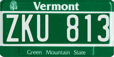 VT license plate ZKU813