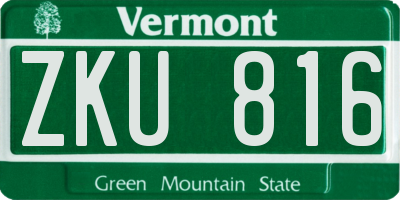 VT license plate ZKU816