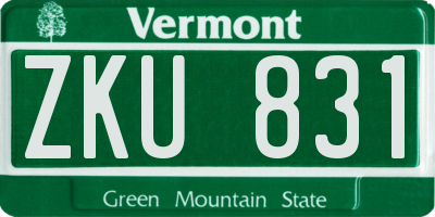 VT license plate ZKU831