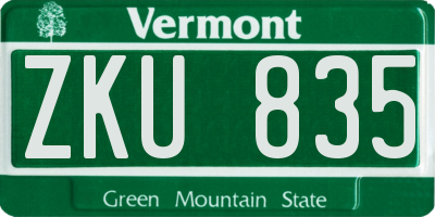 VT license plate ZKU835