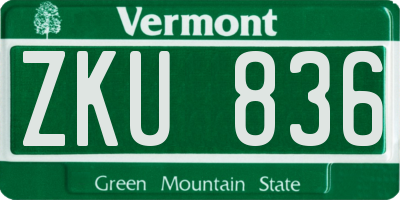 VT license plate ZKU836