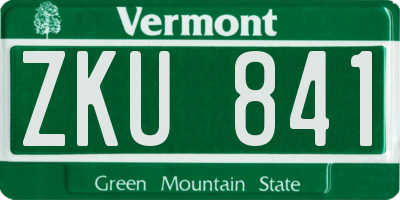 VT license plate ZKU841