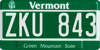 VT license plate ZKU843