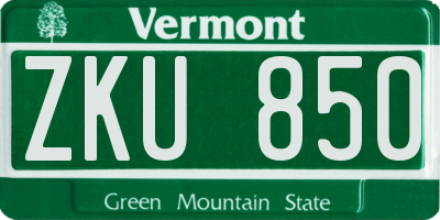 VT license plate ZKU850