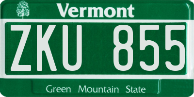 VT license plate ZKU855
