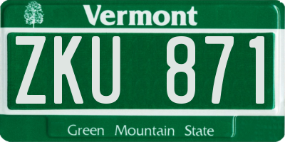 VT license plate ZKU871