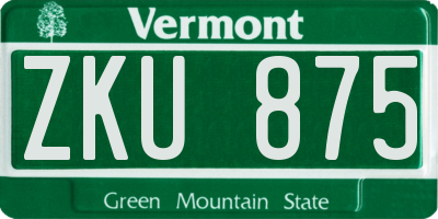 VT license plate ZKU875