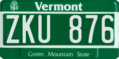 VT license plate ZKU876