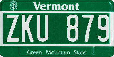 VT license plate ZKU879