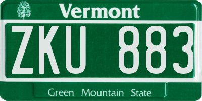 VT license plate ZKU883