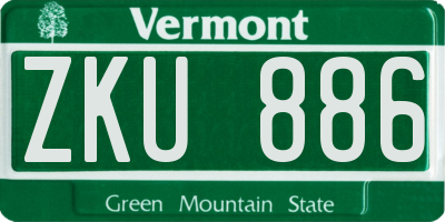 VT license plate ZKU886