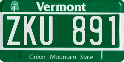 VT license plate ZKU891