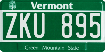 VT license plate ZKU895